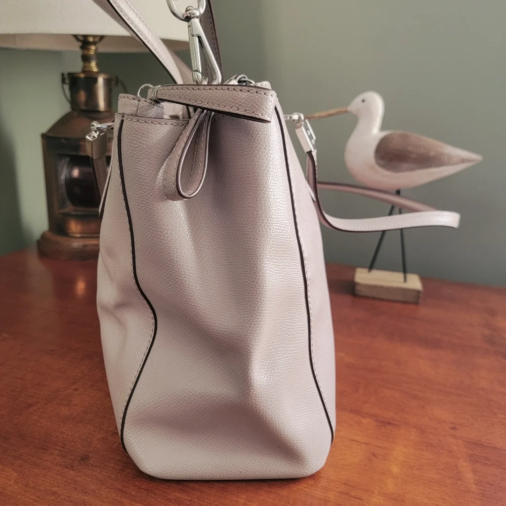 Coach F34672 Christie Carryall Satchel Gray Birch Leather Bag